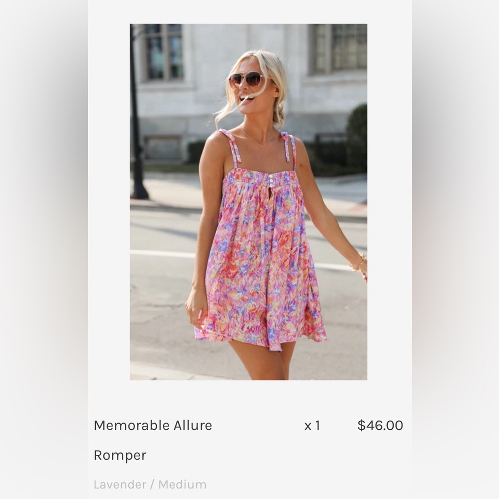 Dress Up- Colorful Floral Romper NEVER WORN NWT